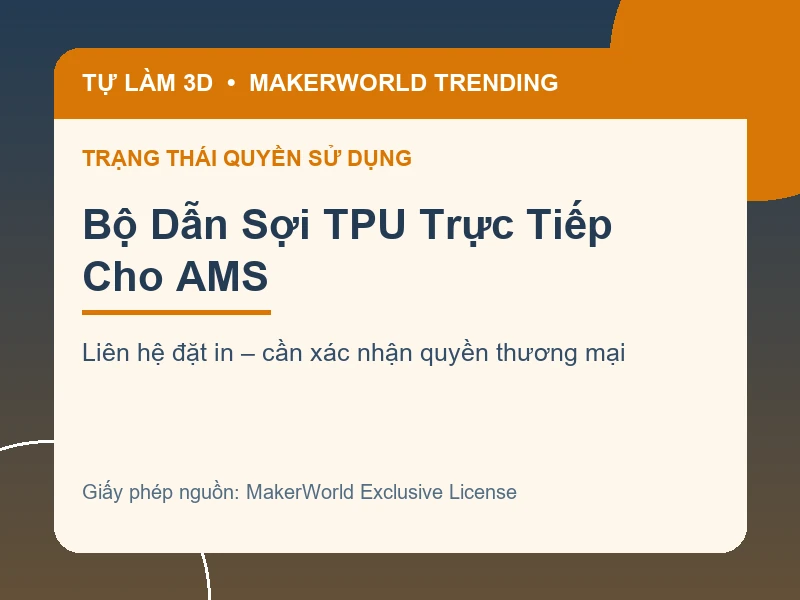 Thông tin liên hệ và quyền sử dụng cho Bộ Dẫn Sợi TPU Trực Tiếp Cho AMS
