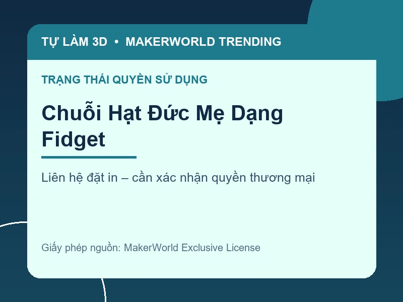 Thông tin liên hệ và quyền sử dụng cho Chuỗi Hạt Đức Mẹ Dạng Fidget