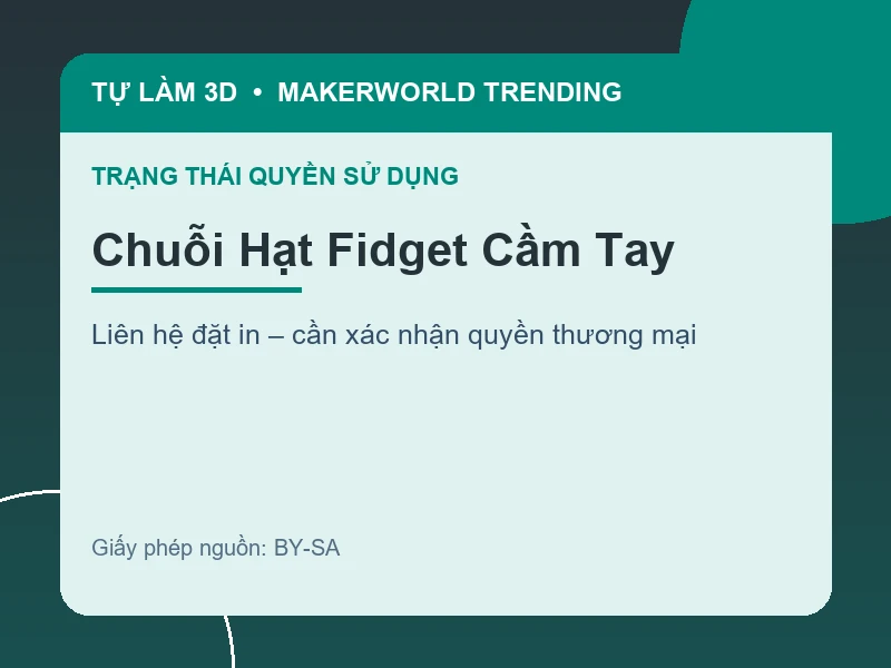 Thông tin liên hệ và quyền sử dụng cho Chuỗi Hạt Fidget Cầm Tay