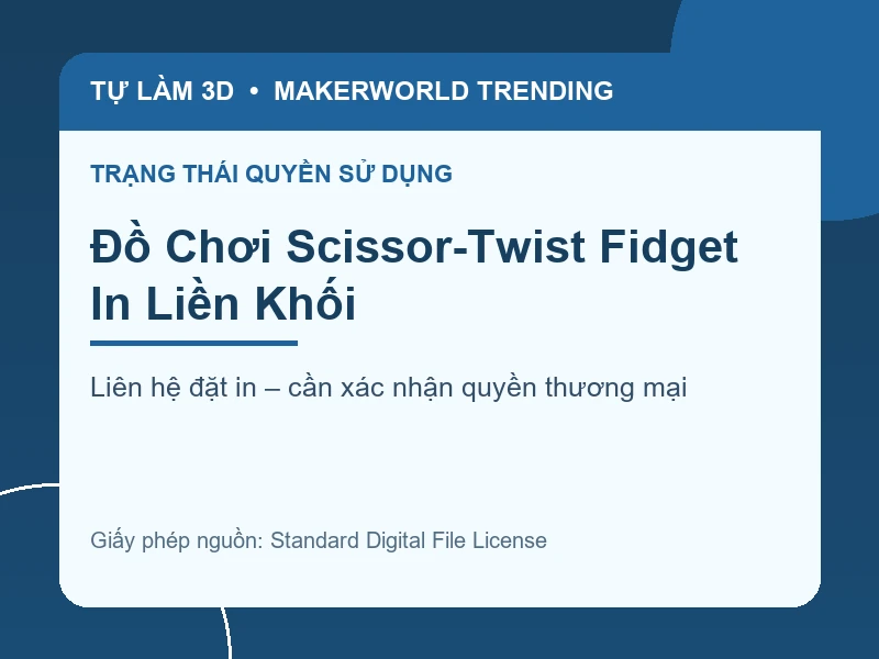 Thông tin liên hệ và quyền sử dụng cho Đồ Chơi Scissor-Twist Fidget In Liền Khối