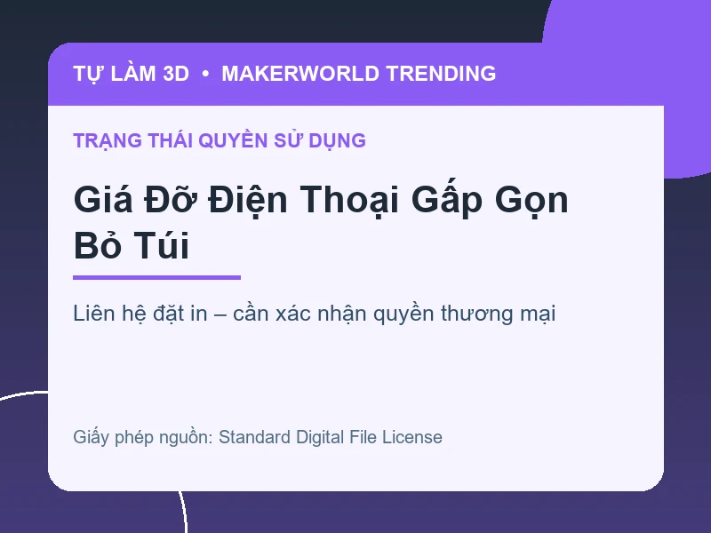 Thông tin liên hệ và quyền sử dụng cho Giá Đỡ Điện Thoại Gấp Gọn Bỏ Túi