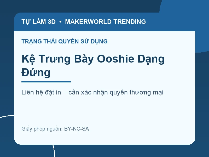 Thông tin liên hệ và quyền sử dụng cho Kệ Trưng Bày Ooshie Dạng Đứng