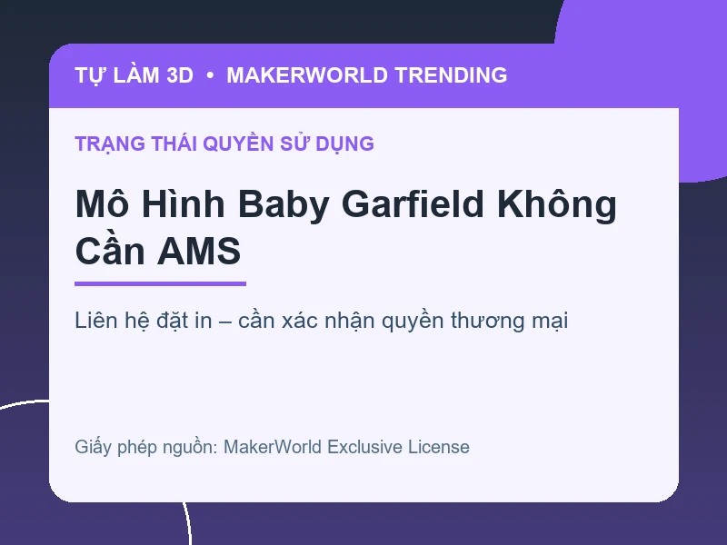 Thông tin liên hệ và quyền sử dụng cho Mô Hình Baby Garfield Không Cần AMS