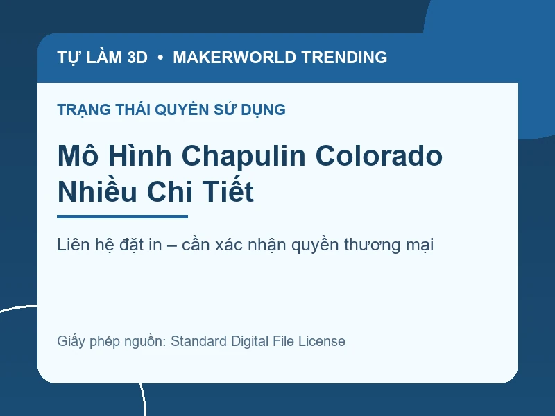 Thông tin liên hệ và quyền sử dụng cho Mô Hình Chapulin Colorado Nhiều Chi Tiết