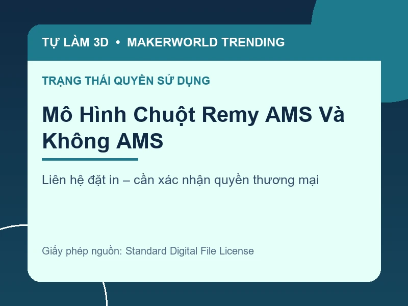 Thông tin liên hệ và quyền sử dụng cho Mô Hình Chuột Remy AMS Và Không AMS