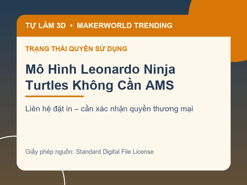 Thông tin liên hệ và quyền sử dụng cho Mô Hình Leonardo Ninja Turtles Không Cần AMS