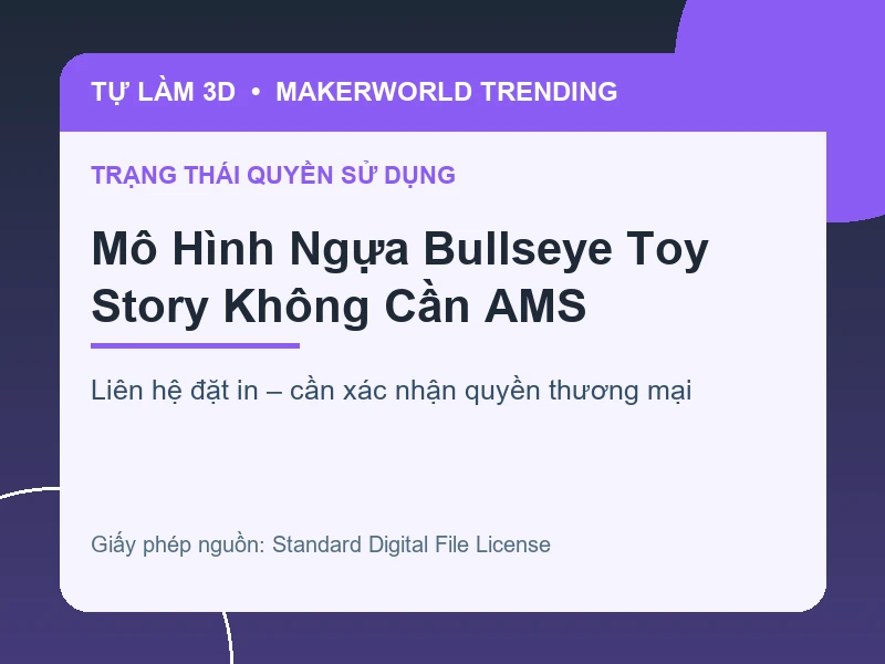 Thông tin liên hệ và quyền sử dụng cho Mô Hình Ngựa Bullseye Toy Story Không Cần AMS