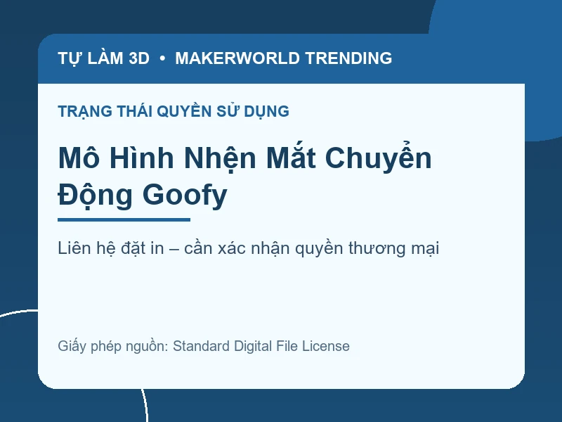 Thông tin liên hệ và quyền sử dụng cho Mô Hình Nhện Mắt Chuyển Động Goofy