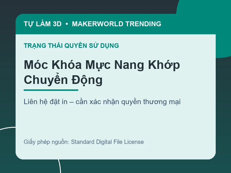 Thông tin liên hệ và quyền sử dụng cho Móc Khóa Mực Nang Khớp Chuyển Động